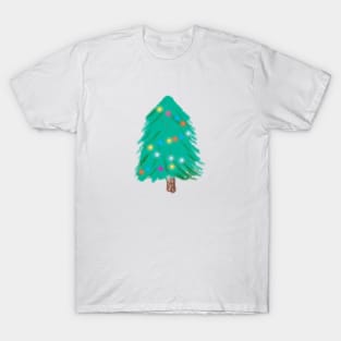 Happy Christmas Tree Illustration T-Shirt